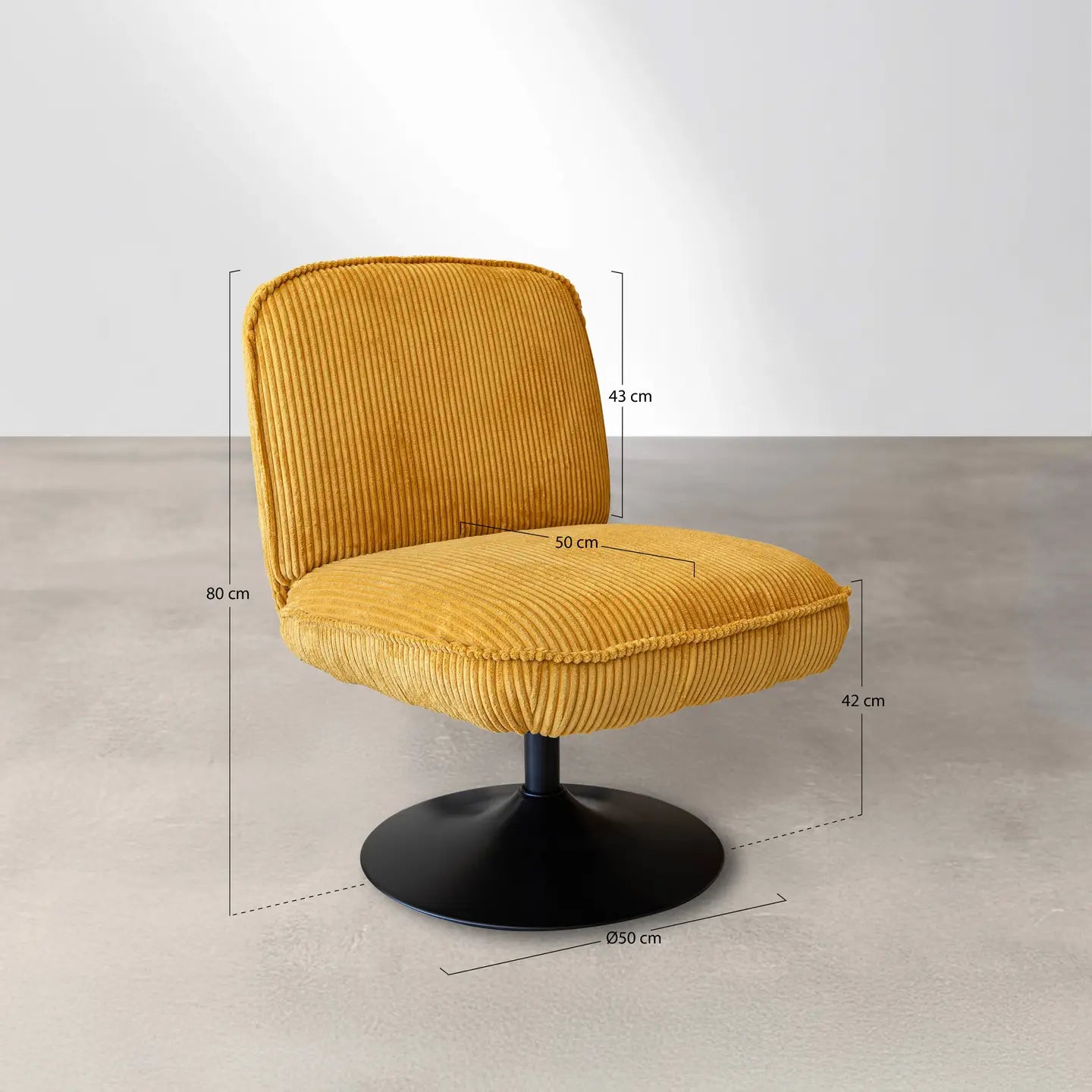 Fauteuil Pivotant en velours côtelé