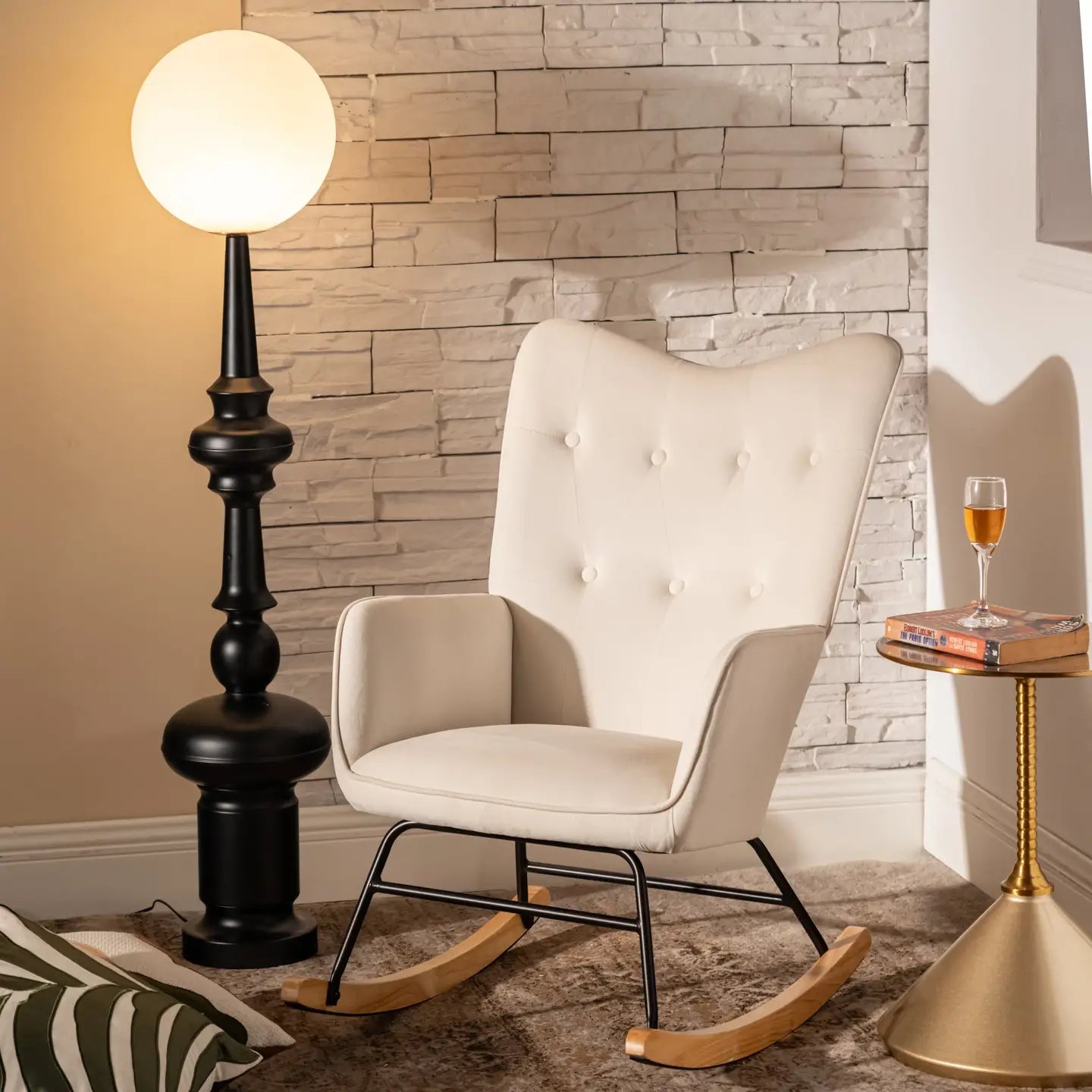 Fauteuil à bascule - Blanc Cassé