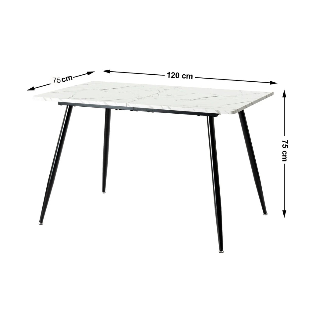 Ensemble de table effet marbre - Blanc