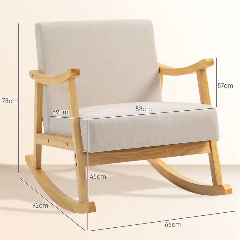 Fauteuil à Bascule Rembourré de couleur Beige