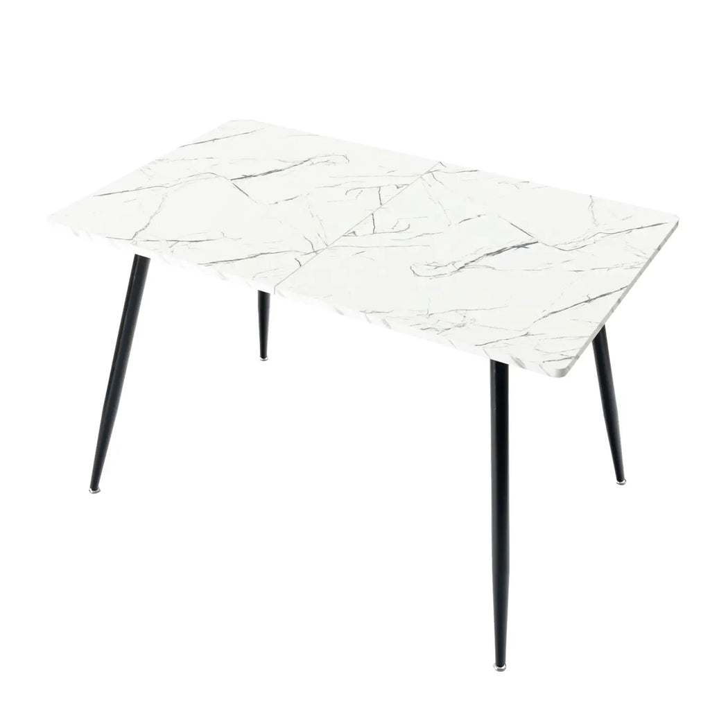 Ensemble de table effet marbre - Blanc