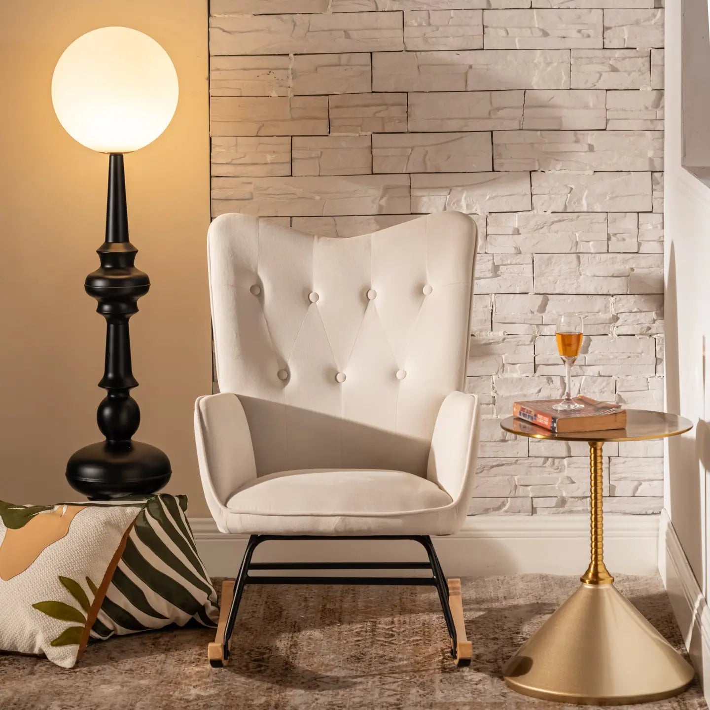 Fauteuil à bascule - Blanc Cassé