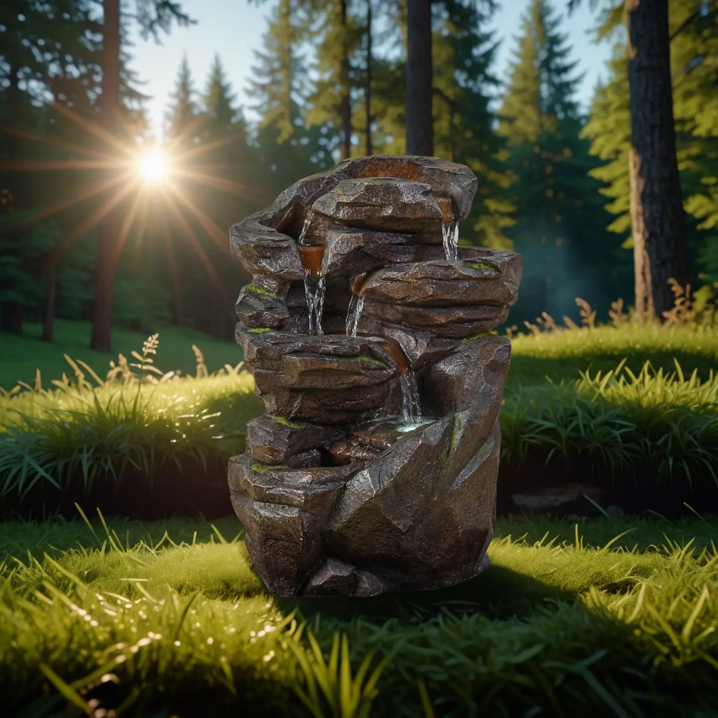 Fontaine de Jardin avec une cascade